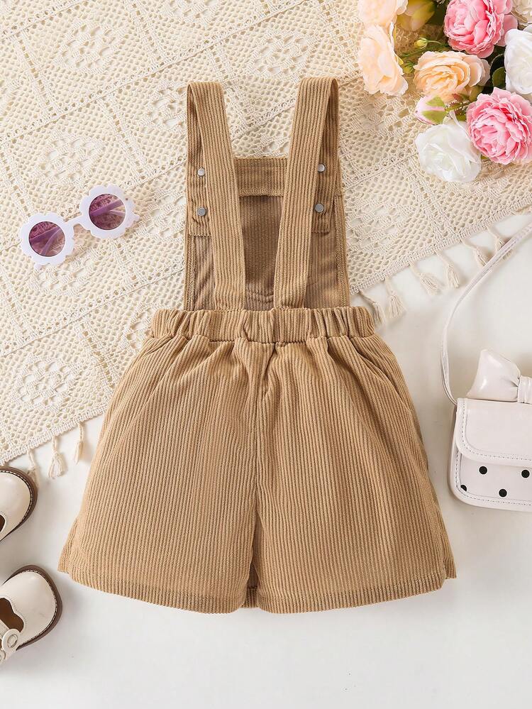 بنطلون بيبي للبنات الصغيرات بتصميم فراشة ثلاثية الأبعاد كبيرة الحجم، لون كاكي، ساق مستقيمة، قماش مخمل، ناعم ومريح، مناسب للمدرسة والتنقل والارتداء اليومي في الربيع والصيف والخريف والشتاء - كاكي - مشاهدة 4