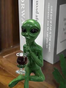 外星人品酒雕像——太空主题装饰杰作，完美适用于桌面/书架/酒柜，科幻迷必备 | 外星人雕塑 | 科幻主题摆件 | 创意礼品之选，书架装饰，独特艺术品，精致手工摆件，收藏模型，专为科幻爱好者打造 - 彩色 - 查看 12