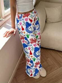 Aloruh Women's Octopus Print Casual Lounge Pants, Spring/Summer - Multicolor - View 5