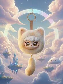 POKOJA LAND 盲盒，随机包含各种款式的钥匙扣玩偶。动物系列，拥有可爱的小尾巴，时尚小巧，方便携带。是圣诞节礼物、生日礼物或旅行时尚配饰的理想之选。（不含毛绒填充物） - 潮流盲盒 - 查看 4