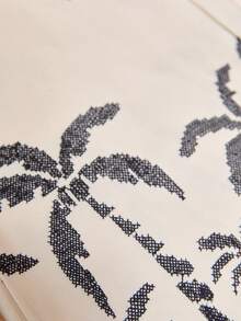 EURMUSE Women Summer Printed Detailed Wide Leg Pants - Black and White - View 6