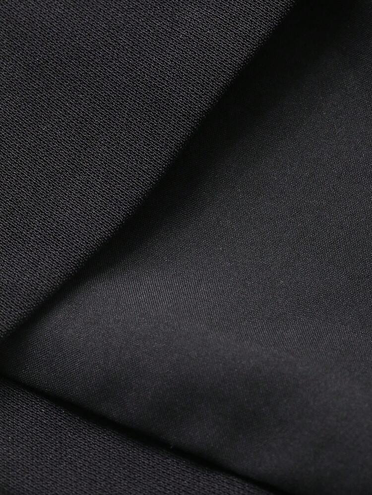 2pcs Women's Elegant Commuter Mesh Patchwork Dress And Jacket Set