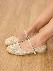 CUCCOO HITCHD 女士搭扣设计休闲时尚平底鞋 - 卡其色 - 查看 6