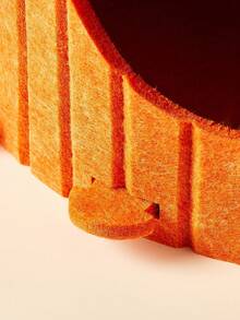 PETSIN 1 件大号 40x40 小号 30x40 尺寸半封闭双层设计透气易清洁提供安全舒适的空间可爱的胡萝卜图案橙色毛毡猫床宠物窝非常适合猫爱好者作为生日礼物适合室内家庭办公室四季使用猫洞舒适的藏身处宠物家具