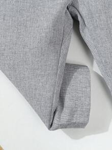 SHEIN 3件組男嬰正式紳士套裝，白色長袖襯衫配領結、雙排扣背心、鬆緊腰口袋長褲，婚禮賓客穿著 - 彩色 - 查看 8