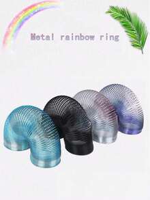 1pc Metal Rainbow Spring,Mini Colorful Metal Rainbow Spring Toy That Walks Downstairs And Magic Spring Toy,Sensory,Slinky,Fidget Toys,Spring Toys,Cool Toys,Metal Toys,Fidgets Metal,Spinning Top,Fidget Toys Mini - Multicolor - View 1