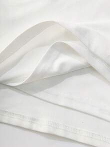 GlowEve Women's Long Sleeve Dress, Fashion Color Block Design Cinched Waist Minimalist, Metal Buckle Decor, Suitable For Daily Commute, Party, Spring/Summer - White - View 6