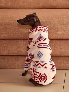 PETSIN Pawparrel 1pc Pet Autumn/Winter Double Sided Plush Elastic Comfortable Warm Fabric High Neck Dog Sweatshirt - Multicolor - View 4