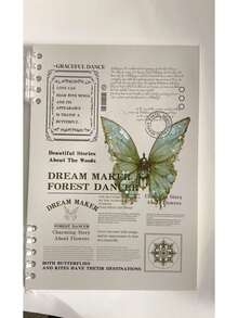 1pc A5/B5 Notebook,Butterfly Theme,Loose Leaf Notepad,Light And Soft Series,Suitable For Daily Study,School And Office Supplies,Back To School Supplies,Creative Gift For Christmas, Birthday - Multicolor - View 8