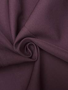 Roveilla Women's Elegant French Style Long Sleeve Blazer Jacket With Lapel Collar And Single-Breasted Design, Paired With Wide-Leg Suit Pants, Suitable For Commuting, Vacation, Afternoon Tea, Romantic Occasions, High-Quality Fabric, Spring/Autumn - Maroon - View 10