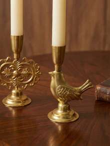 Cirelle European Metal Candle Holders Set, Romantic Table Centerpiece For Wedding & Dining Decor, Vintage Candle Cups For Photography Props, Desktop Atmosphere Decor - Multicolor - View 2