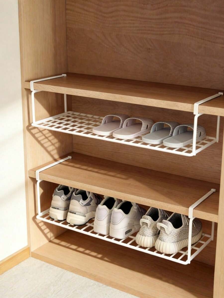 Madebyblanc 1 chiếc giá để giày đa năng, dung tích lớn, có thể điều chỉnh, gấp gọn, không cần lắp đặt, màu trắng, thích hợp để đựng giày dép, quần áo và các vật dụng khác trong ký túc xá hoặc nhà ở, giúp tiết kiệm không gian lưu trữ. - Giá lưu trữ - Xem 1