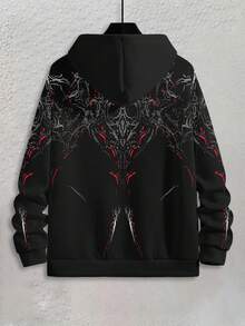 Manfinity LEGND Casual Long Sleeve Hooded Men's Sweatshirt, Suitable For Everyday Wear, Gothic Hoodie, Hoodies Graphic Black, Spider Hoodie Black, Hip Hop Spider Hoodie , Fall - Multicolor - View 3