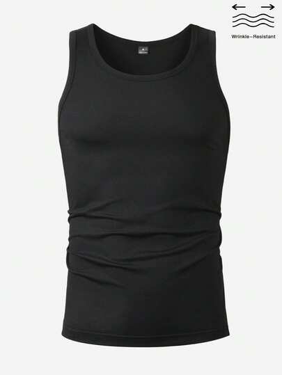 HUEFORM Camiseta de tirantes casual de unicolor para hombres, adecuada para uso diario, ir al trabajo y para usar como capa