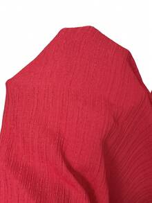 SHEIN CURVE+ Đầm hai dây cỡ lớn, màu trơn, xếp ly, thích hợp cho tiệc sinh nhật, lễ tốt nghiệp, trang phục học sinh, mặc hàng ngày, đi nghỉ mát. - Đỏ - Xem 7
