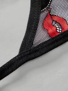 Men's Heart & Lip Print Sheer Sexy Briefs Underwear - Multicolor - View 6