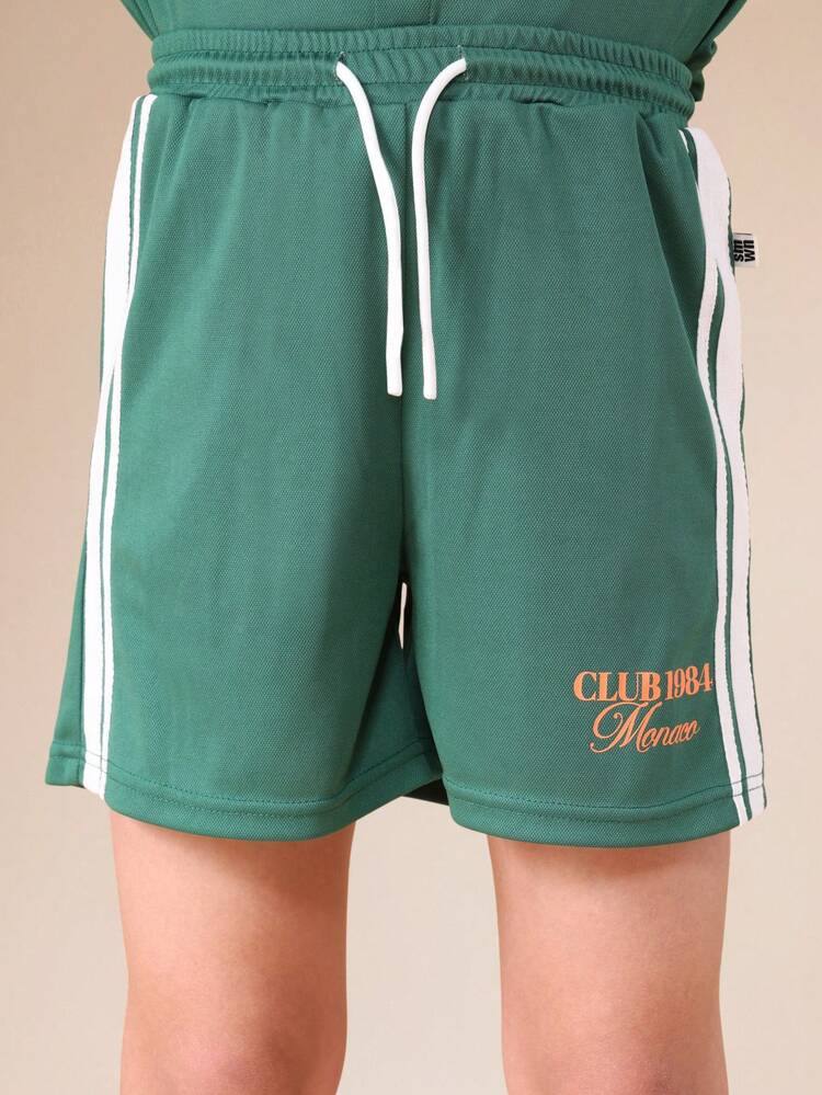 Pique Shirt And Shorts Set With Club Embroidery