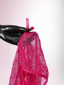 Amplova Đầm ngắn kiểu dáng ngọt ngào và sành điệu, cổ chữ V sâu, hở lưng, phối ren, vạt bất đối xứng, phong cách đường phố dành cho các bé gái. - Màu Hồng Tươi - Xem 10