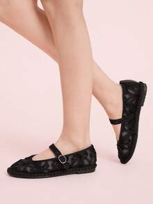 CUCCOO DOLLMOD Casual Commute Minimalist Versatile Comfortable Women Flats Spring Shoes - Black - View 7