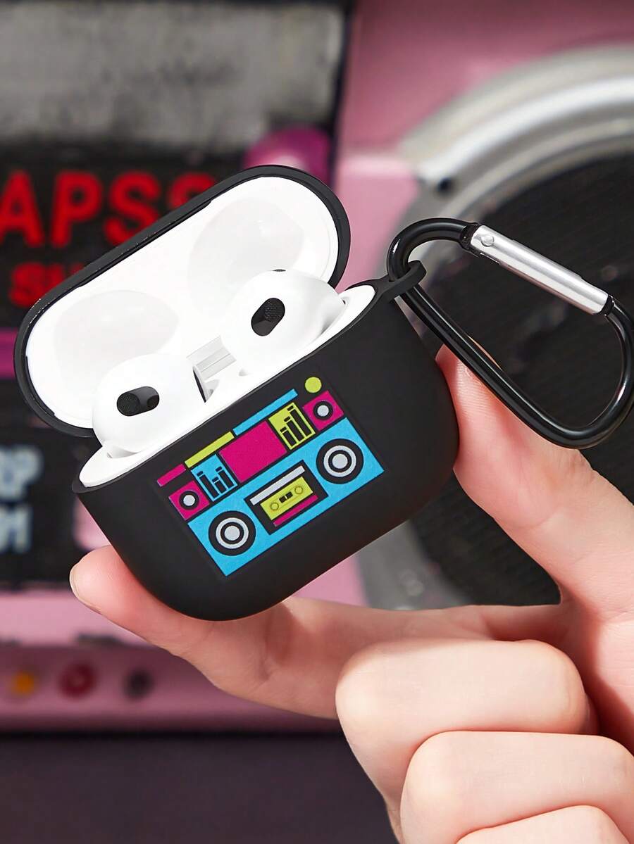 MTV | SHEIN Black Bluetooth Headset Case, Suitable For IPods. - Black - View 1