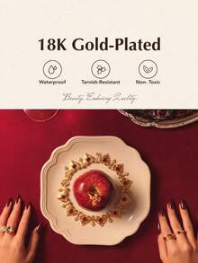 Glisma 18K 镀金 1 件项链，适合派对、休闲、音乐会/节日、夜总会、可爱、奢华纹理、金属、水钻、十字设计、婚礼、节日、度假、露营、花链、Y2K/妈妈/女士/女孩/秋季/秋季/冬季/节日/假日/度假/老钱/万圣节 - 金色 - 查看 8