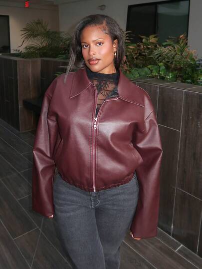 Tyla Gomez Women's Fashionable Solid Color Jacket, Spring & Autumn Fall Winter Cloth For Women