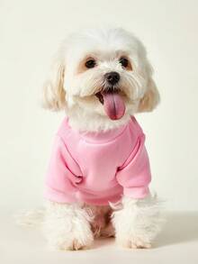 PETSIN 1 Piece Cute Bunny Balloon Butterfly Print Pet Pink Sports Style Thick Warm Pet Clothes - Pink - View 2