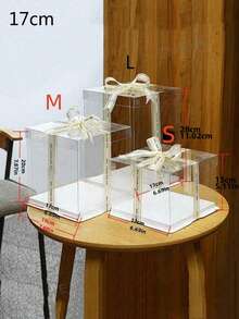 1 pieza Caja de embalaje para fiesta/vacaciones, caja de almacenamiento de regalo de 1 capa, 2 capas, 3 capas - Blanco - Ver 4