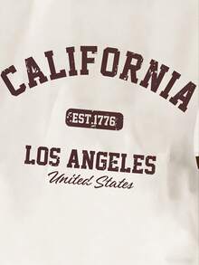 Manfinity Joysei Men's Casual Fashion Street Daily Commute Letter Print Short Sleeve Ringer Tee, Summer - Beige - View 2