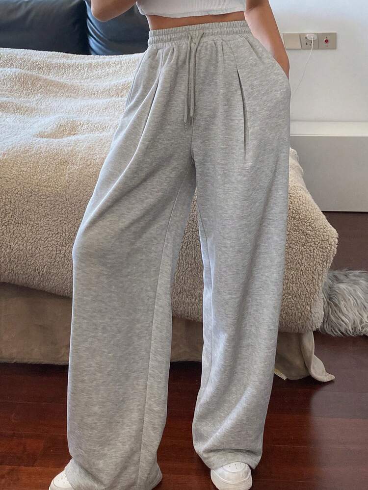 Women's Solid Color Loose Fit Comfortable Korean Style Sweatpants, Spring/Summer