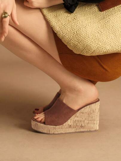 Rosivie Women's Thick Platform Strap Wedge Sandals, Waterproof, Open Toe, Thick Sole, Fashion Elevated Shoes, Spring/Summer Valentine's Day