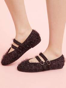 CUCCOO DOLLMOD Women's Classic Comfortable Mary Jane Flat Shoes, Burgundy, Shiny, Elegant For Christmas, Thanksgiving Party - Brown - View 7