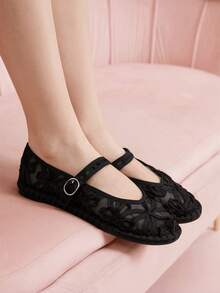 CUCCOO DOLLMOD Casual Commute Minimalist Versatile Comfortable Women Flats Spring Shoes - Black - View 2