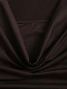 Sweetra Bộ jumpsuit tay ngắn màu nâu thanh lịch, cổ đổ, thắt eo, kiểu dáng công sở dành cho nữ. - Cà phê nâu - Xem 4