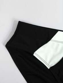 Zalmeno Men's Black And White All Over Print Short Swim Briefs In Fabric - Black and White - View 5