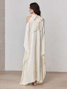 ZEYLAH Romantic Flowy Off-Shoulder Elegant Long Loose Dress, Spring - Beige - View 3