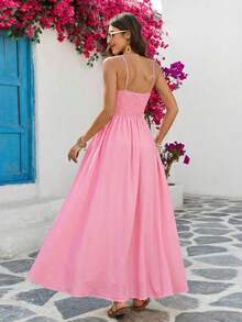 Vivid Eden 女士度假刺绣连衣裙 - 粉色 - 查看 3