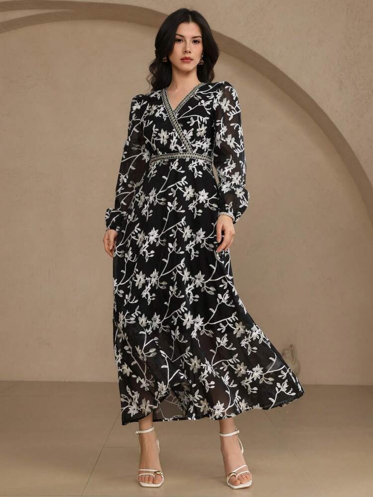 Elegant Long Sleeve High-End Luxurious Dress For Women Dress Sundress