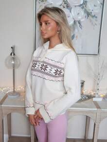 Sydney Algeri Fashionable Women Heart Pattern Long Sleeve Hooded Sweater - Multicolor - View 5