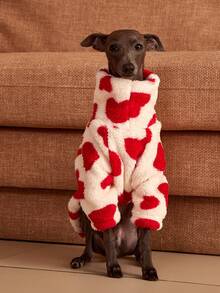 PETSIN Pawparrel 1pc Pet Autumn/Winter Double Sided Plush Elastic Comfortable Warm Fabric High Neck Dog Sweatshirt - Multicolor - View 2