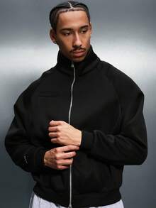 PLAYBOY X SUMWON Black Zip Up Sweatshirt With Large Bunny Graphic Back Print Full Zip Casual Streetwear Jacket