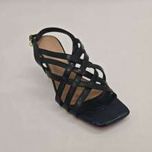 Rosivie Women's Buckle Design Fashion Daily Wear High Heel Sandals - Black - View 13