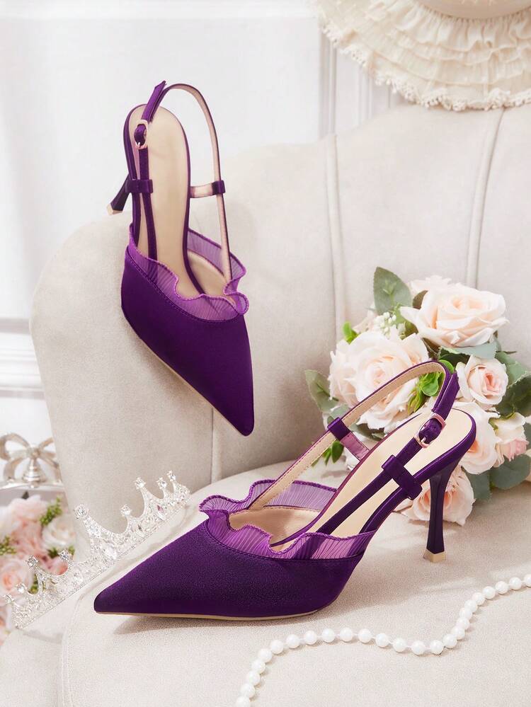 CUCCOO HITCHD Women's Pointed Toe Buckle Design Fashionable High Heels, Versatile For Daily Wear Wedding Shoes Summer Shoes Bride Shoes