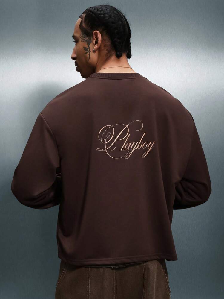 PLAYBOY X SUMWON Sweatshirt mit Rundhalsausschnitt und Schriftzug-Logo