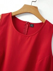 GlowEve CURVE Đầm nữ cỡ lớn thanh lịch, lãng mạn, phối ren, đa năng, phù hợp cho hẹn hò, đi làm, dự tiệc, sinh nhật. - Đỏ - Xem 3