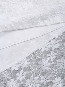 Sweetra Elegant Lace Texture Maxi Mermaid Dress, Sexy & Graceful For Party, Vacation, Autumn/Spring - White - View 7