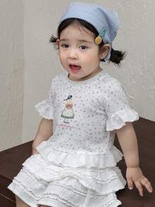 DAZY 女童圆领韩版印花长袖上衣 - 白色 - 查看 7