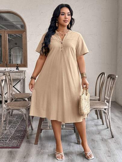 Weeklong Plus Size Women Eyelet Embroidery Patchwork Floral Print Summer Dress