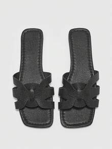 CUCCOO BIZCHIC Women's Casual Versatile Slip-On Flat Sandals - Black - View 1