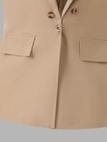 3pcs Casual Sleeveless Blazer Outfit (Including Long Sleeve Top And Pants) For Teen GirlSuitable For Everyday Casual And Commuting Wear